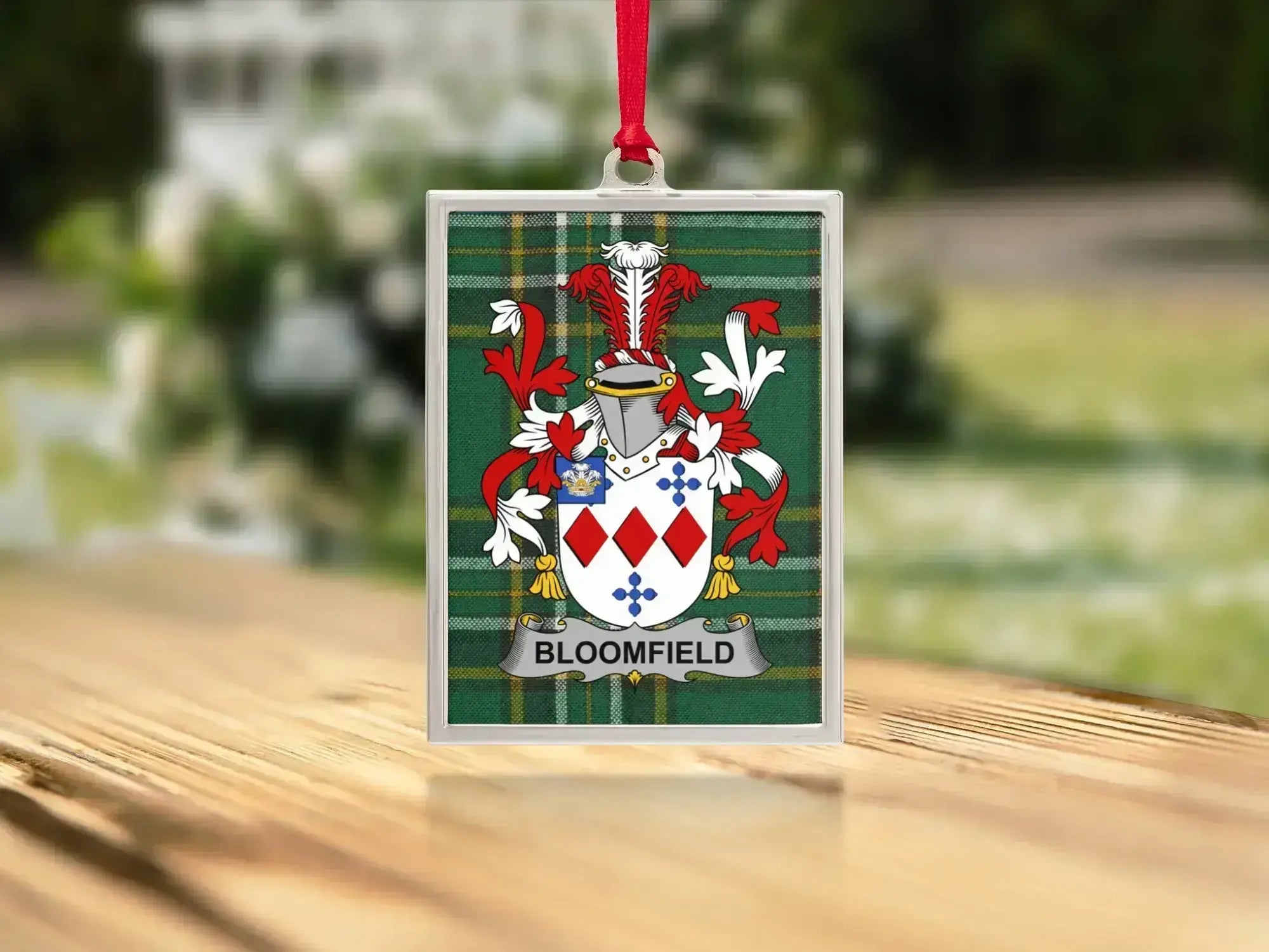Bloomfield Family Crest Printed Rectangular Ornament product