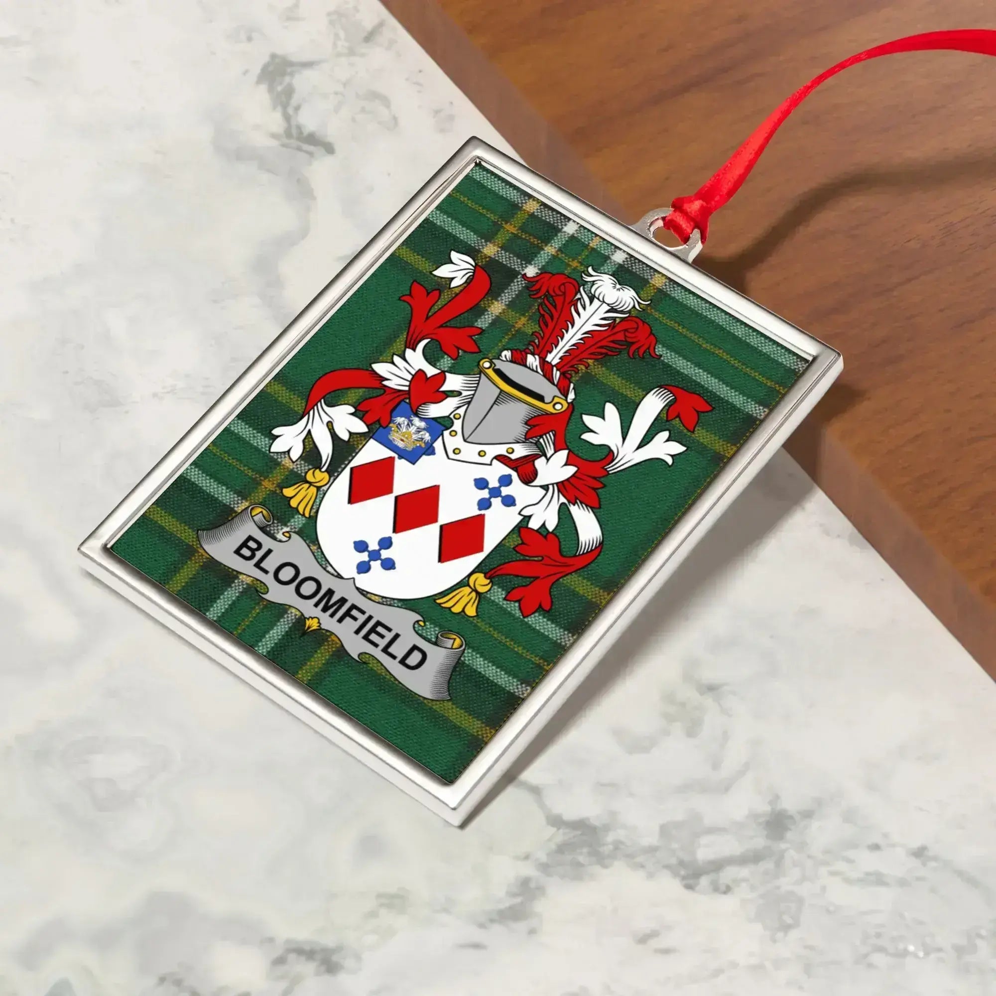 Bloomfield Family Crest Personalized Ornament product