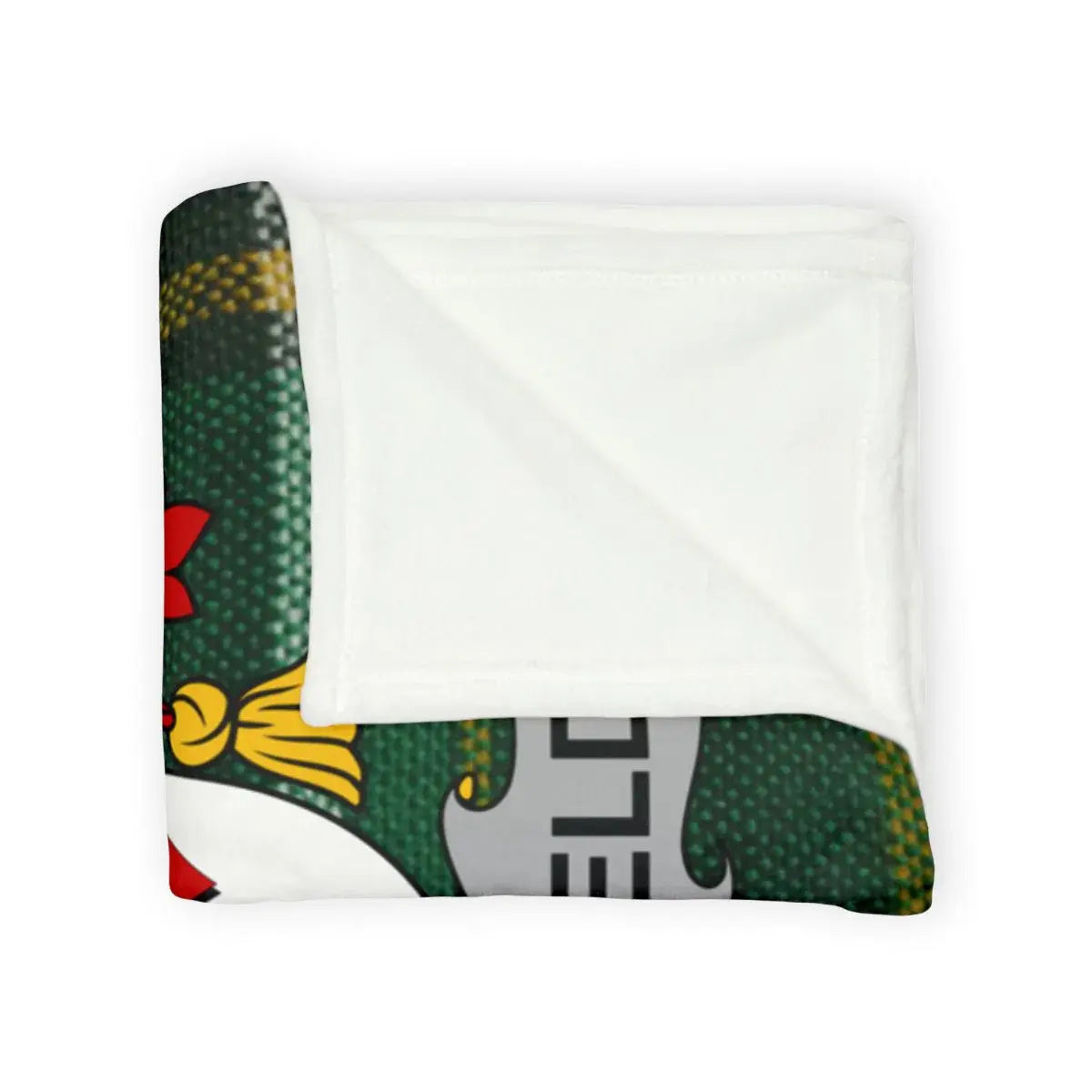 Vibrant Design with Rooster and Shield Blanket