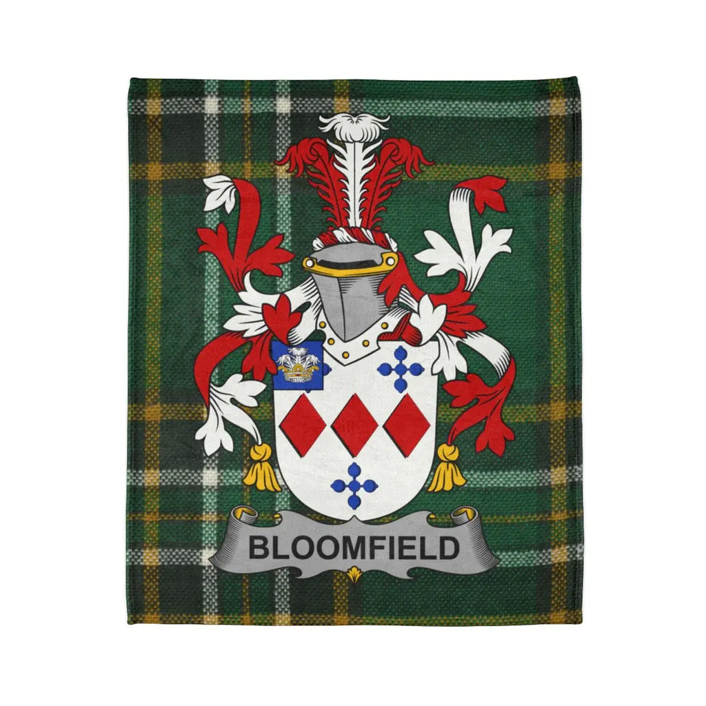 Bold Bloomfield Family Crest Plaid Tartan Blanket