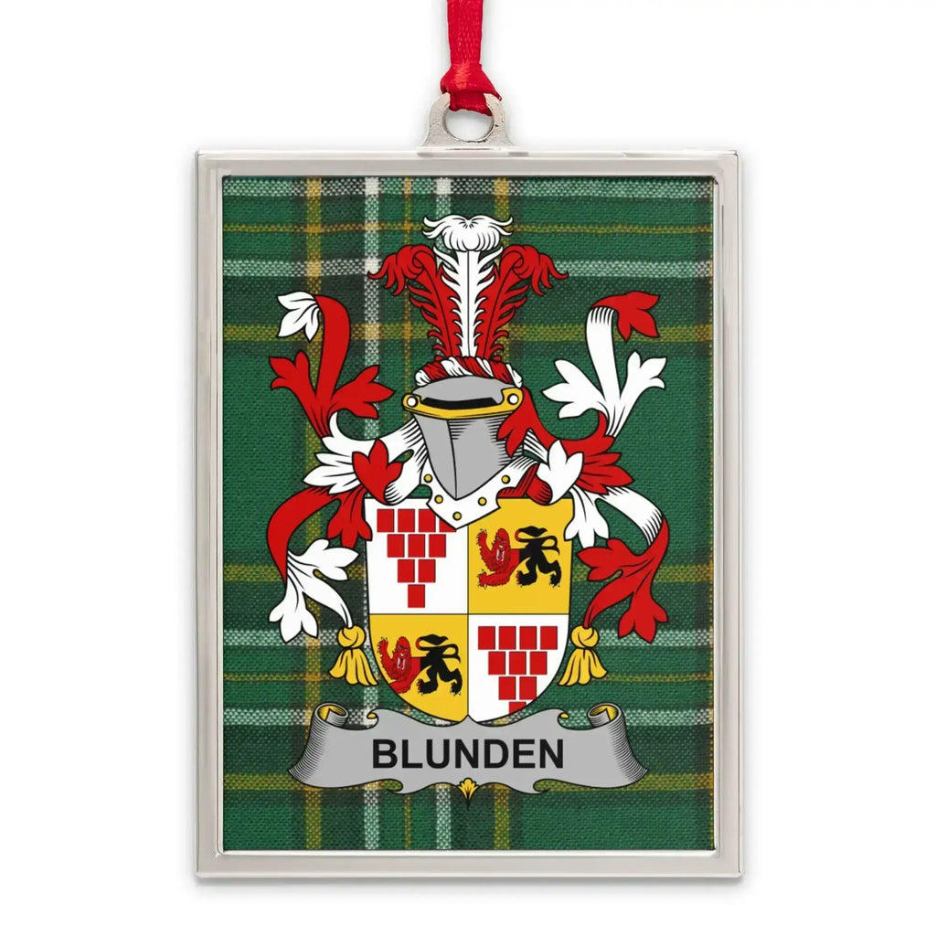 Blunden Family Crest Plaid Pattern Ornament product type