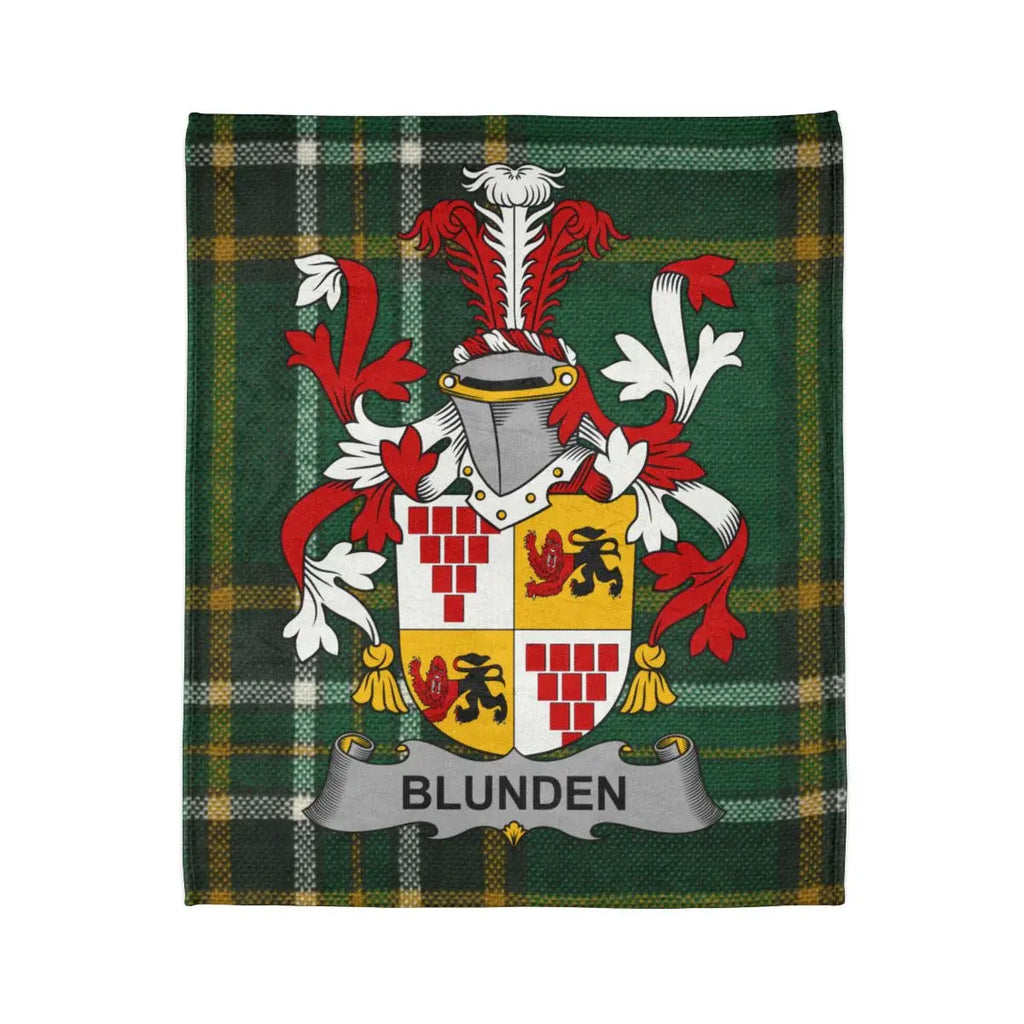 Blunden Family Crest Tartan Blanket Design