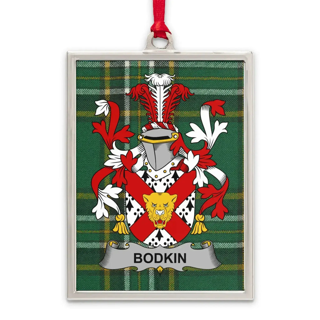 Bodkin Family Crest Plaid Design Hanging Ornament product