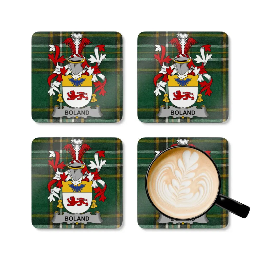 Personalized Crest Green Tartan Boland Coaster product type