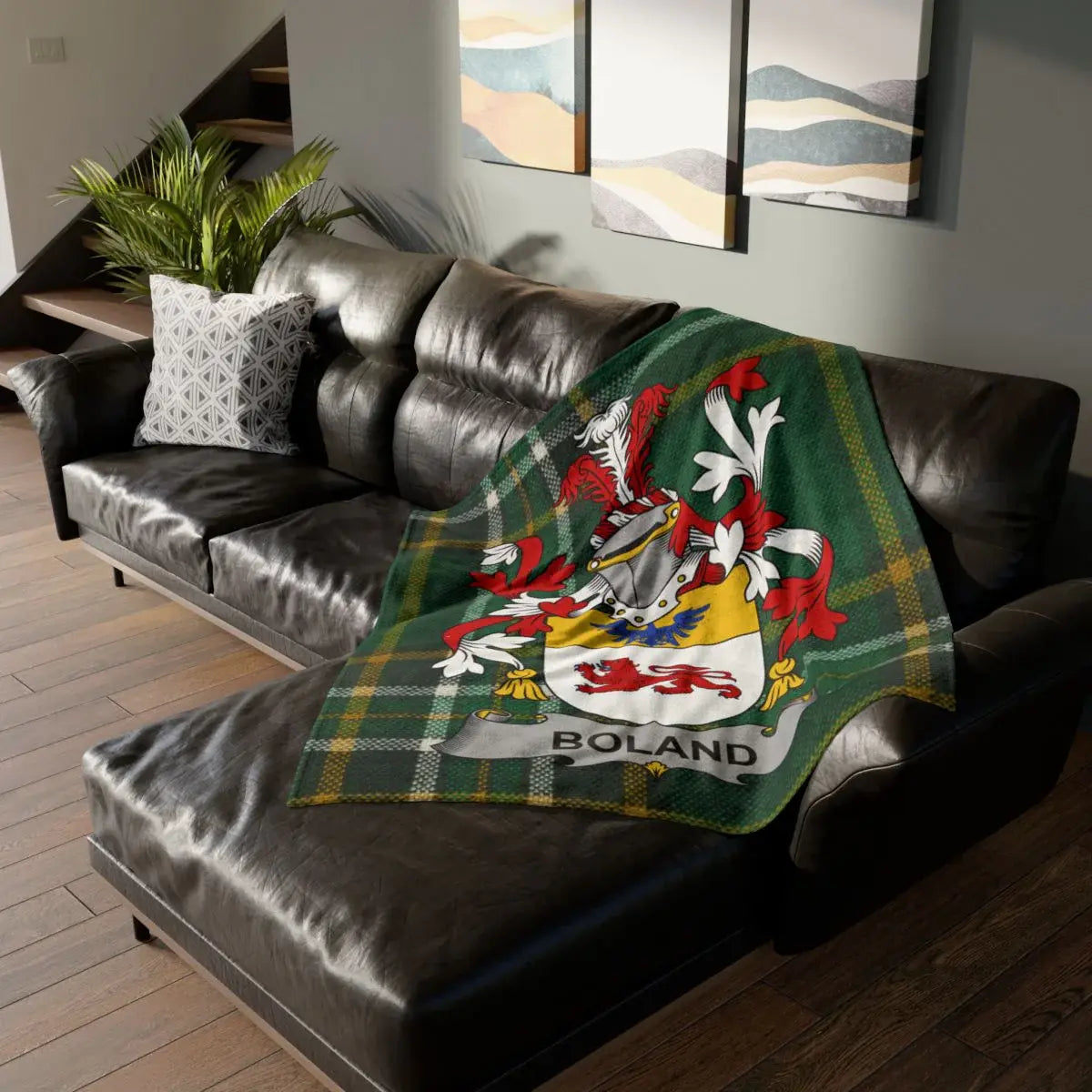 Colorful Boland Crest Blanket for Cozy Lounging