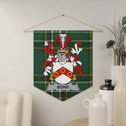 Scottish Clan Bond Tartan and Crest Wall Hanging product