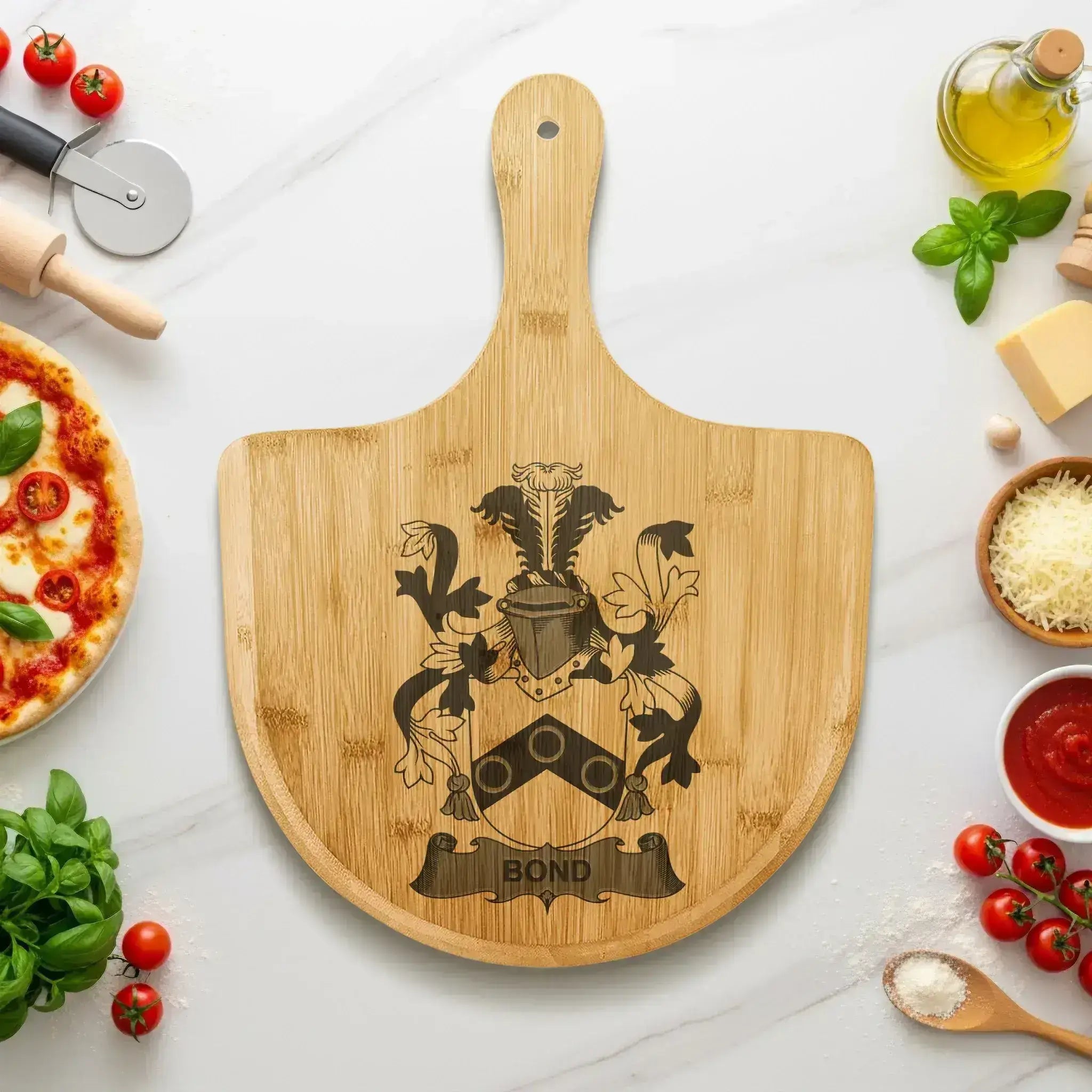 Personalized Family Crest Bamboo Cutting Board product type