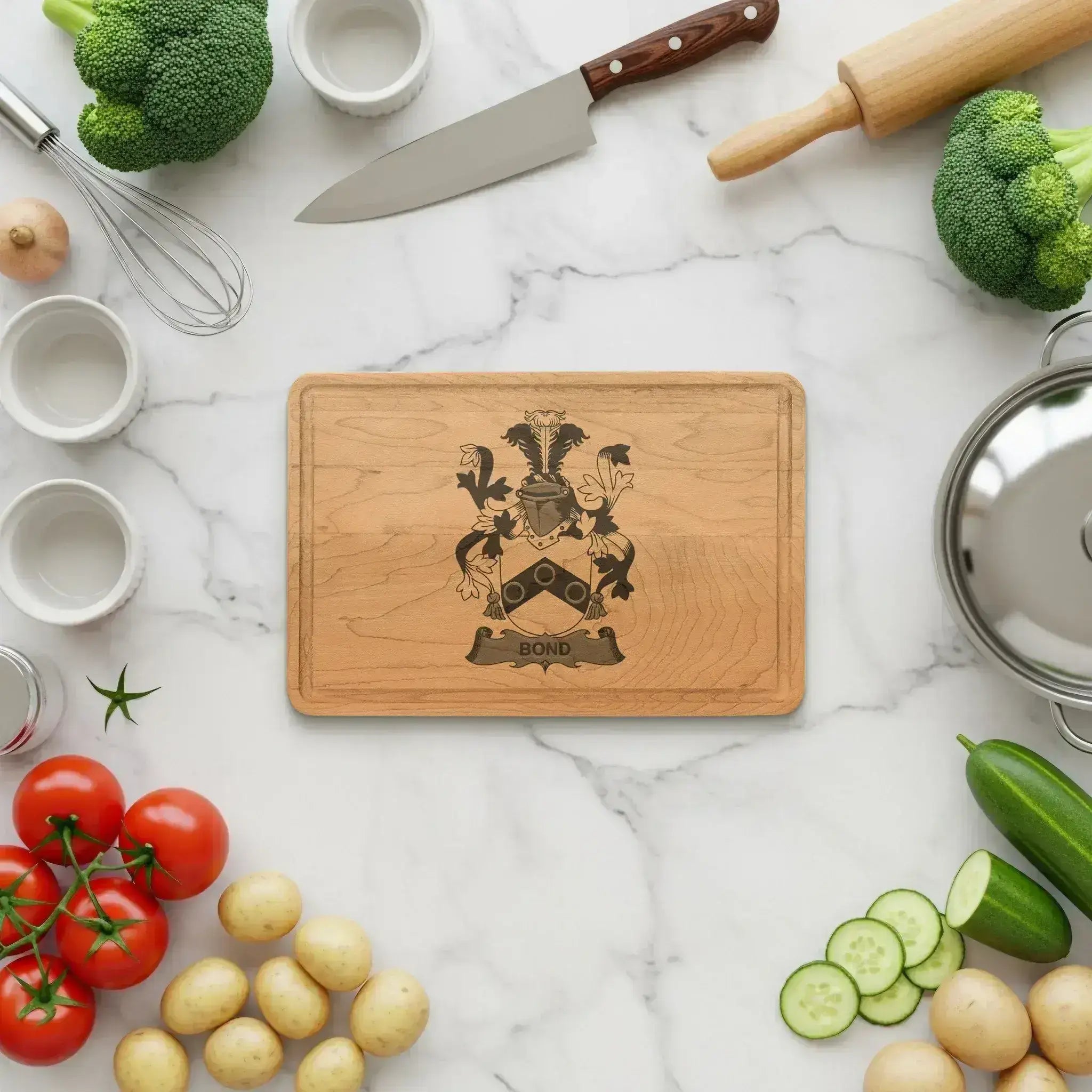 Personalized Bond Family Crest Cutting Board product type