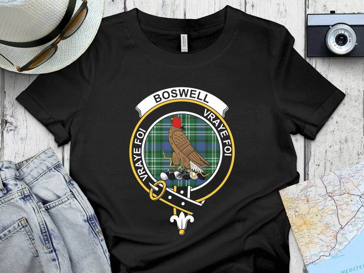 Boswell t-shirt & sweatshirt with clan crest design