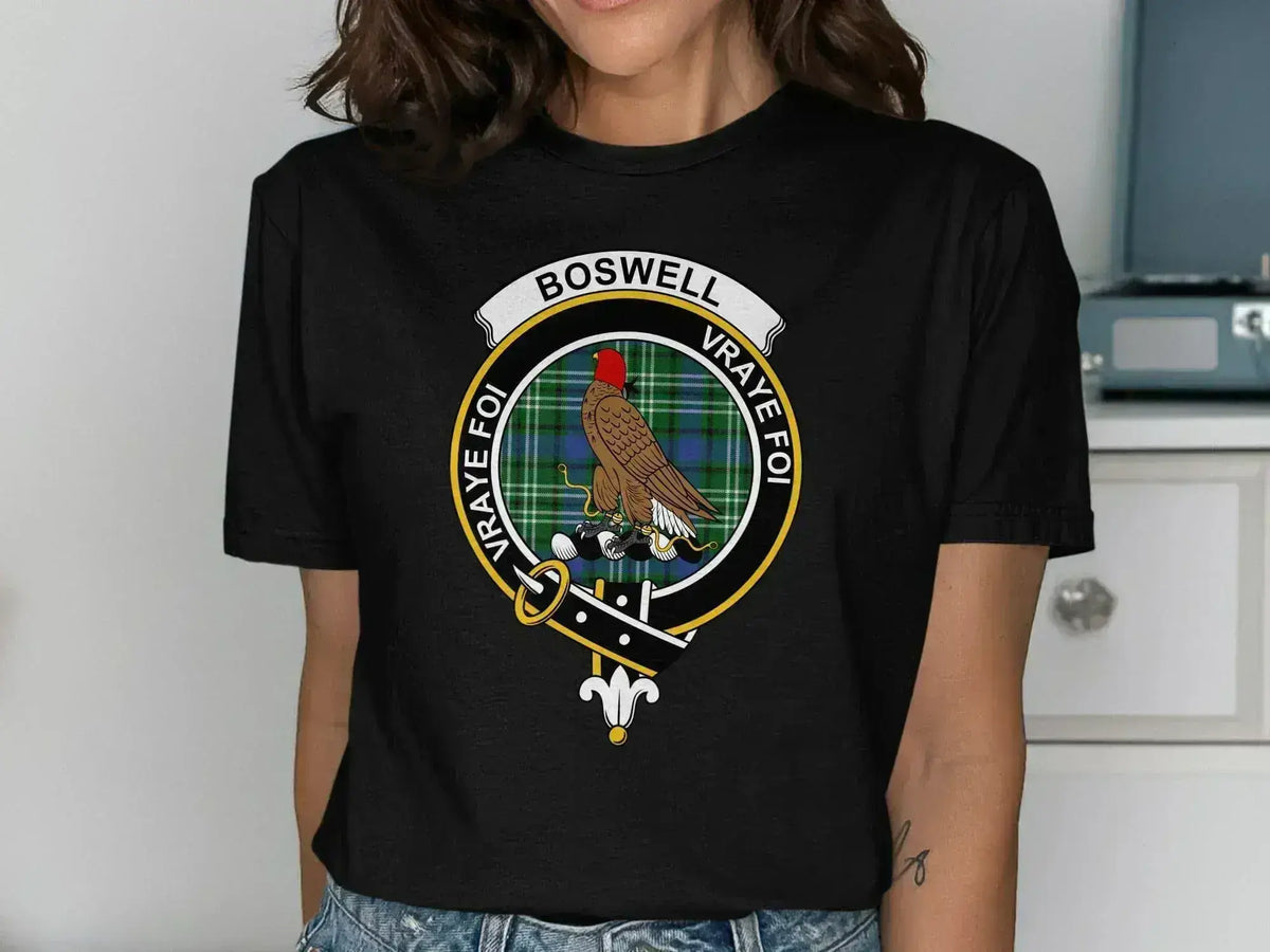 Boswell t-shirt & sweatshirt with clan crest design — reverse view