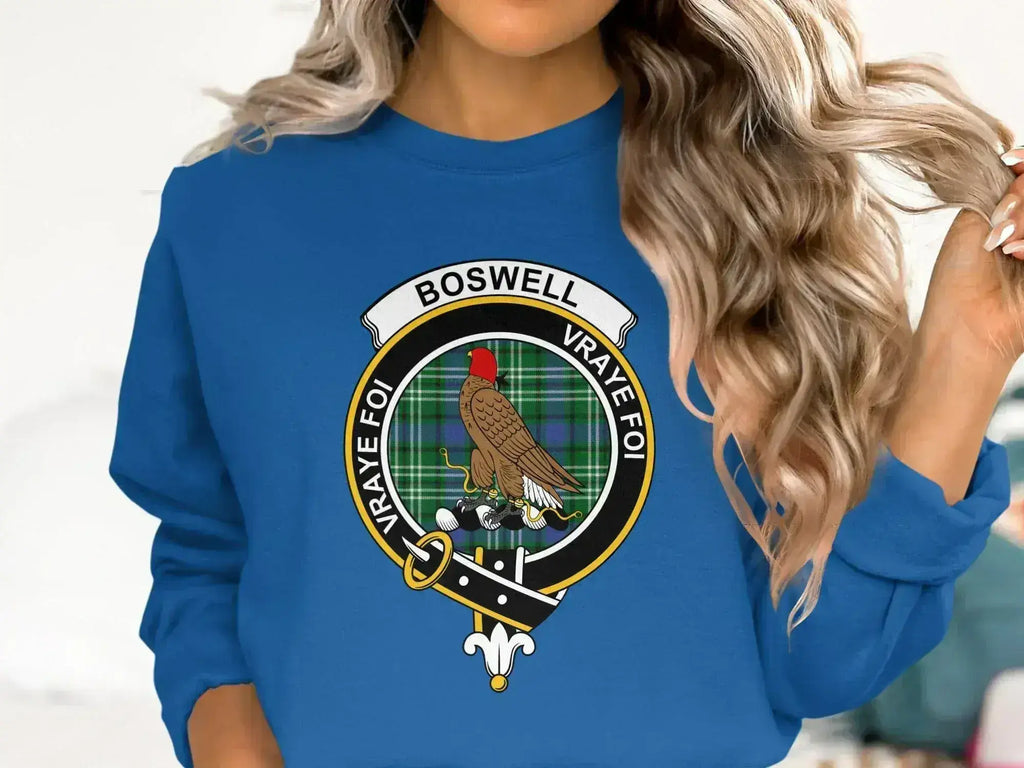 Boswell t-shirt & sweatshirt with clan crest design — further view