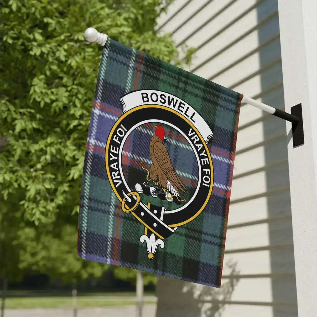 Boswell garden flag with clan crest design