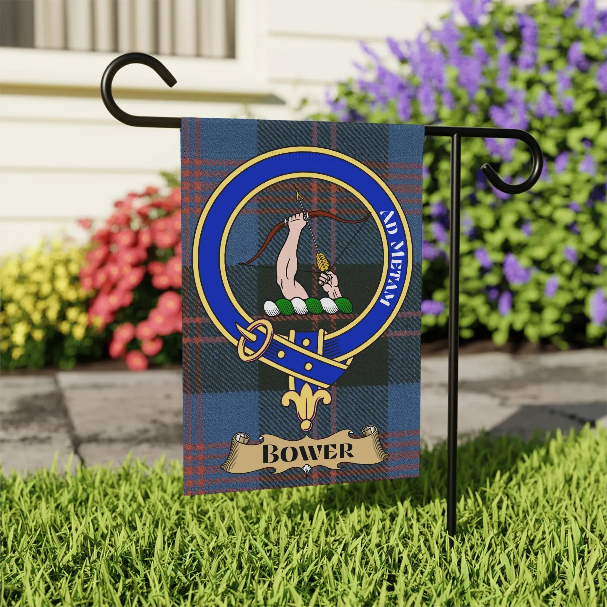 Bower Clan Crest Tartan Garden Flag product type