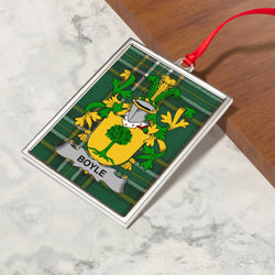 Boyle surname ornament with Irish National Tartan design