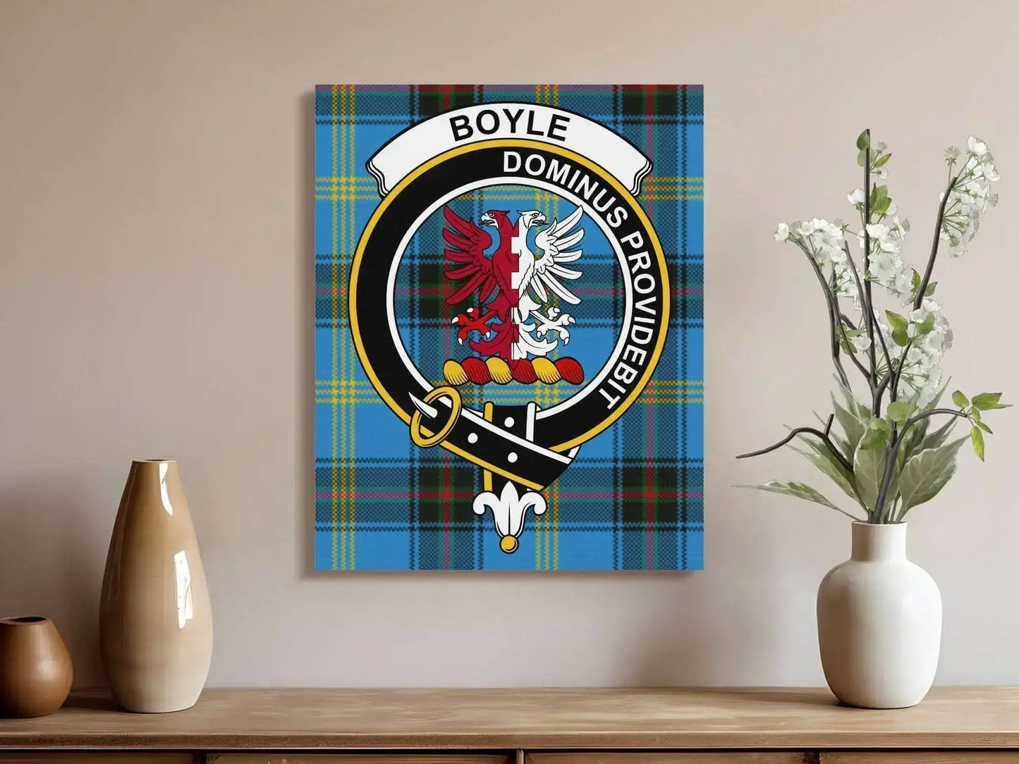 Boyle Scottish Tartan Crest Canvas Wrap - Celtic Ancestry Gifts