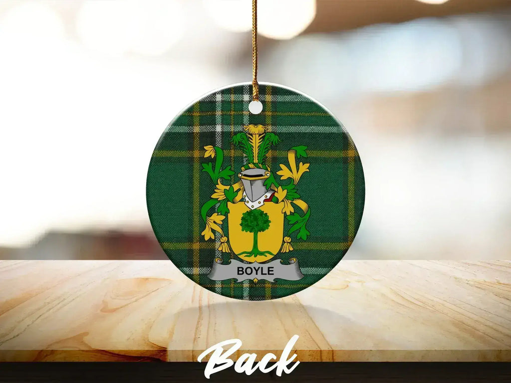 Boyle Family Crest Customizable Round Ornament product