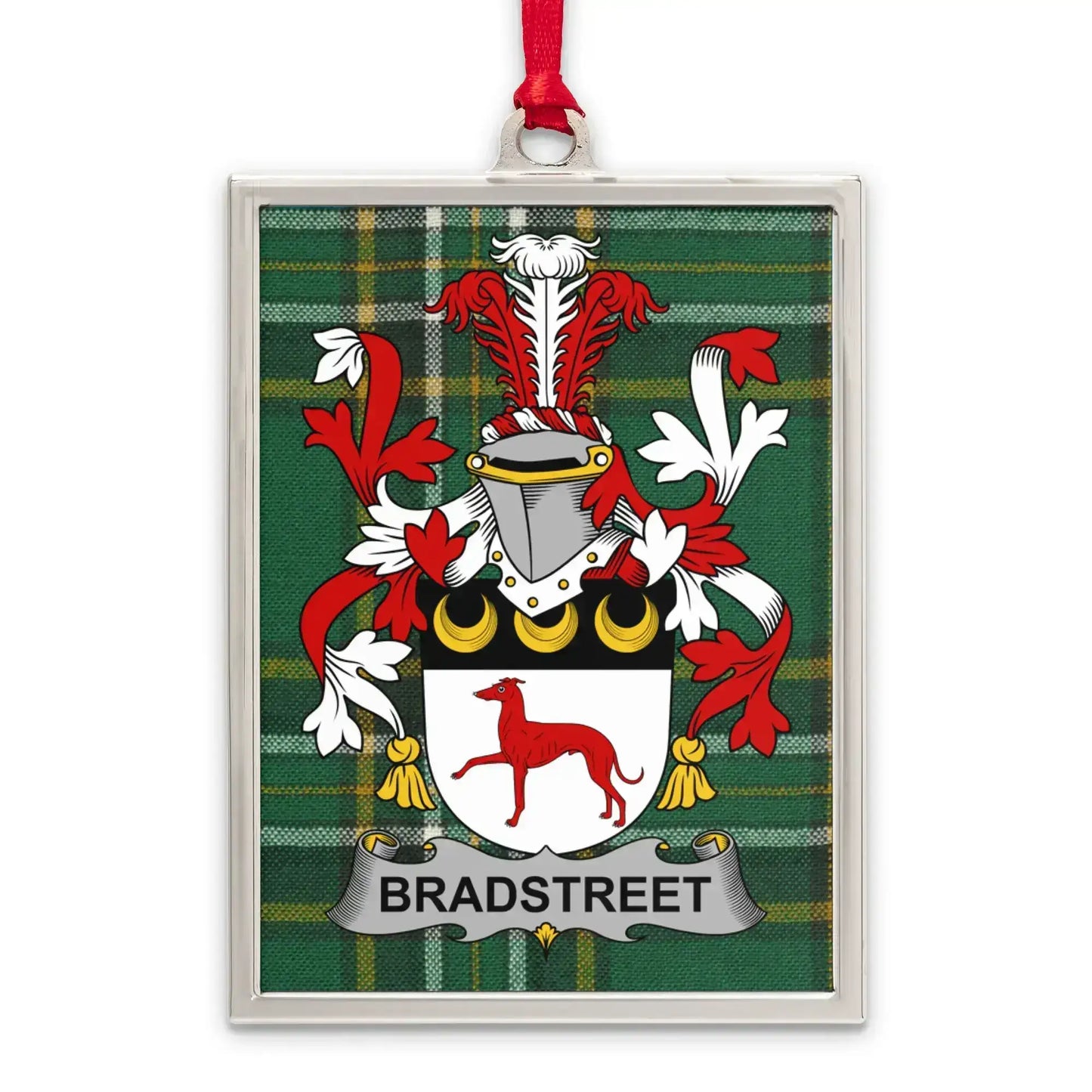 Bradstreet Family Crest Plaid Background Ornament product