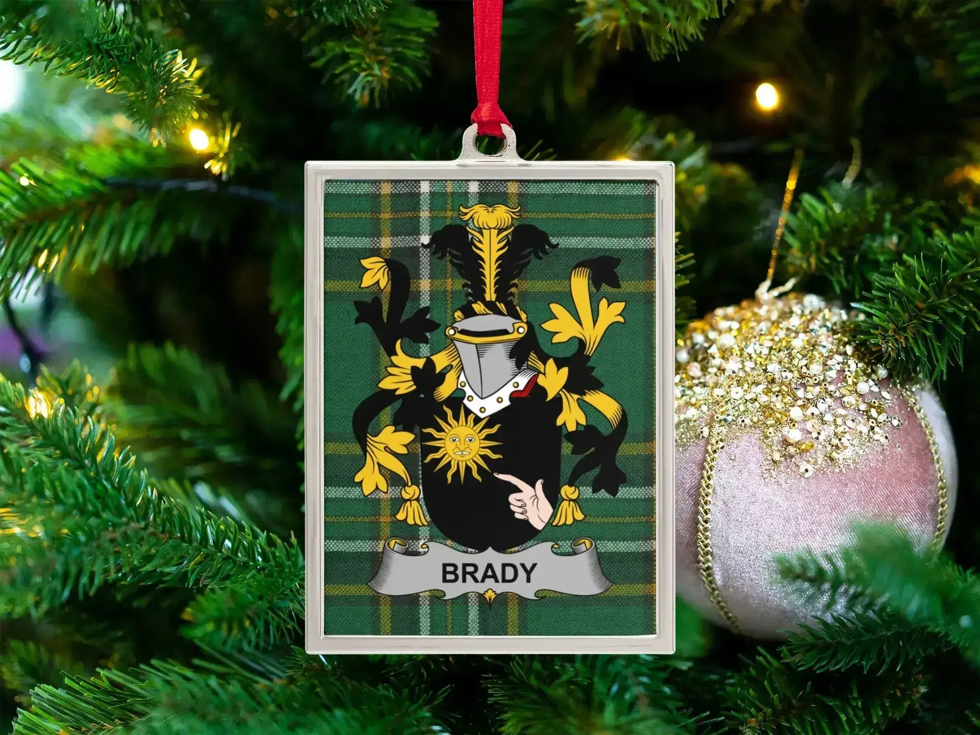 Brady Family Crest Custom Christmas Ornament product type