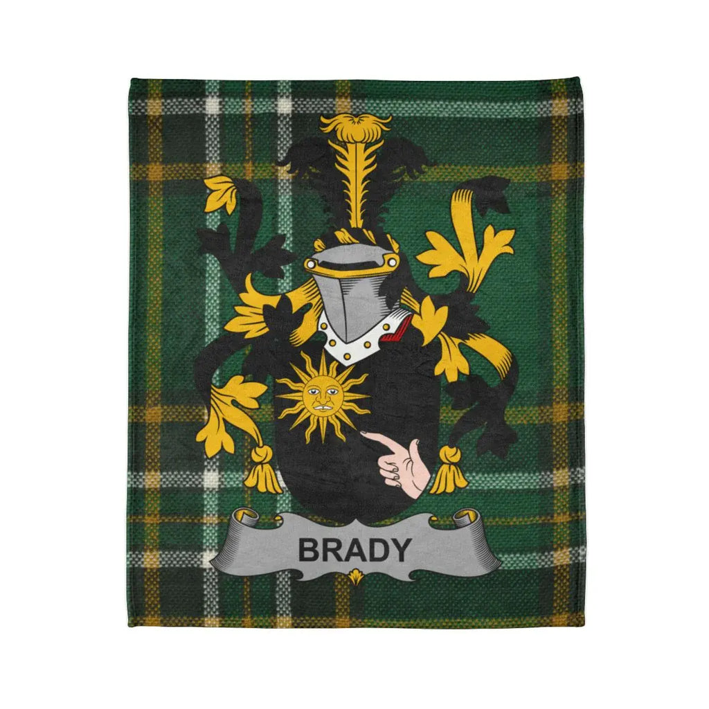 Bold Green Plaid Design with Family Crest Blanket