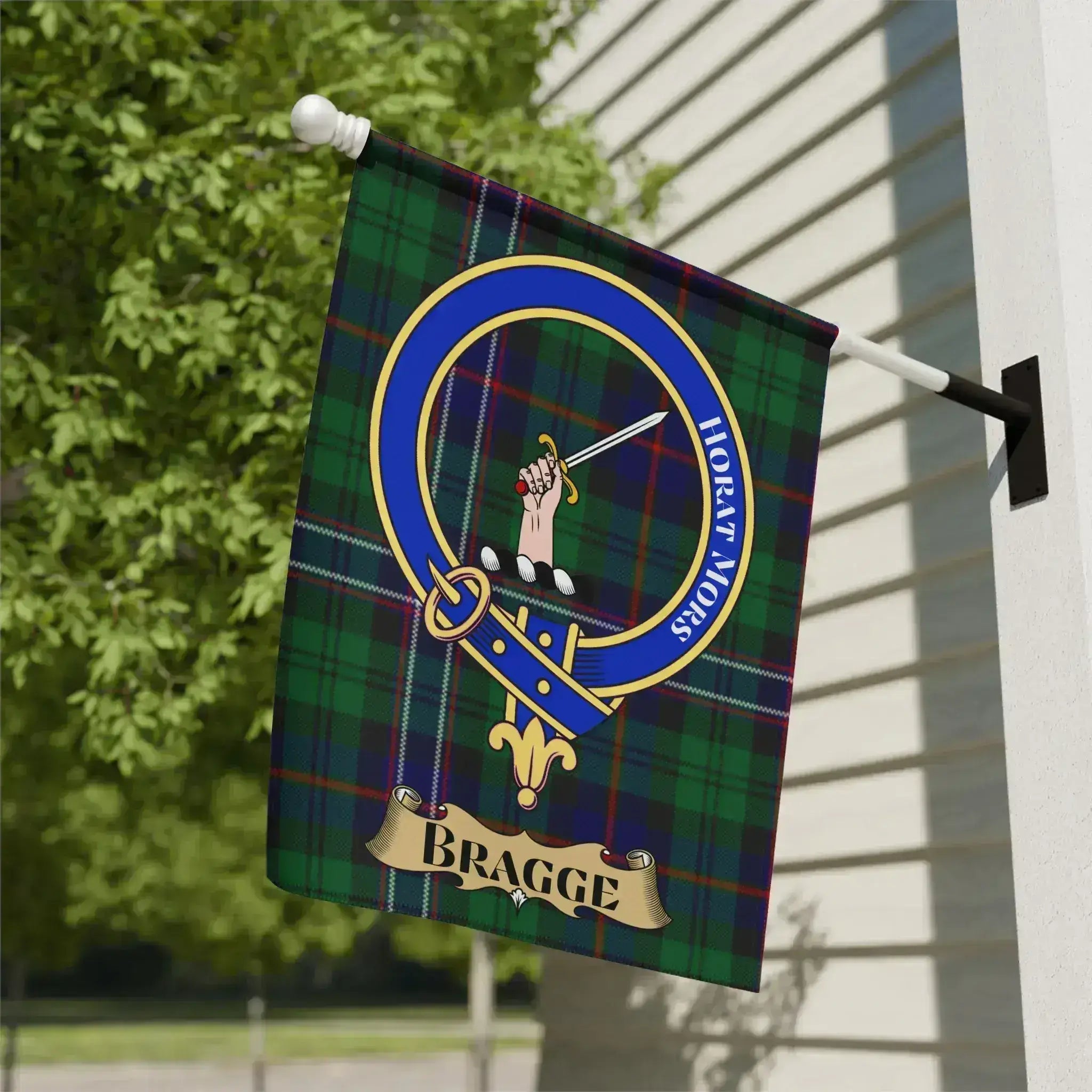 Bragge Family Crest with Sword Design Flag product