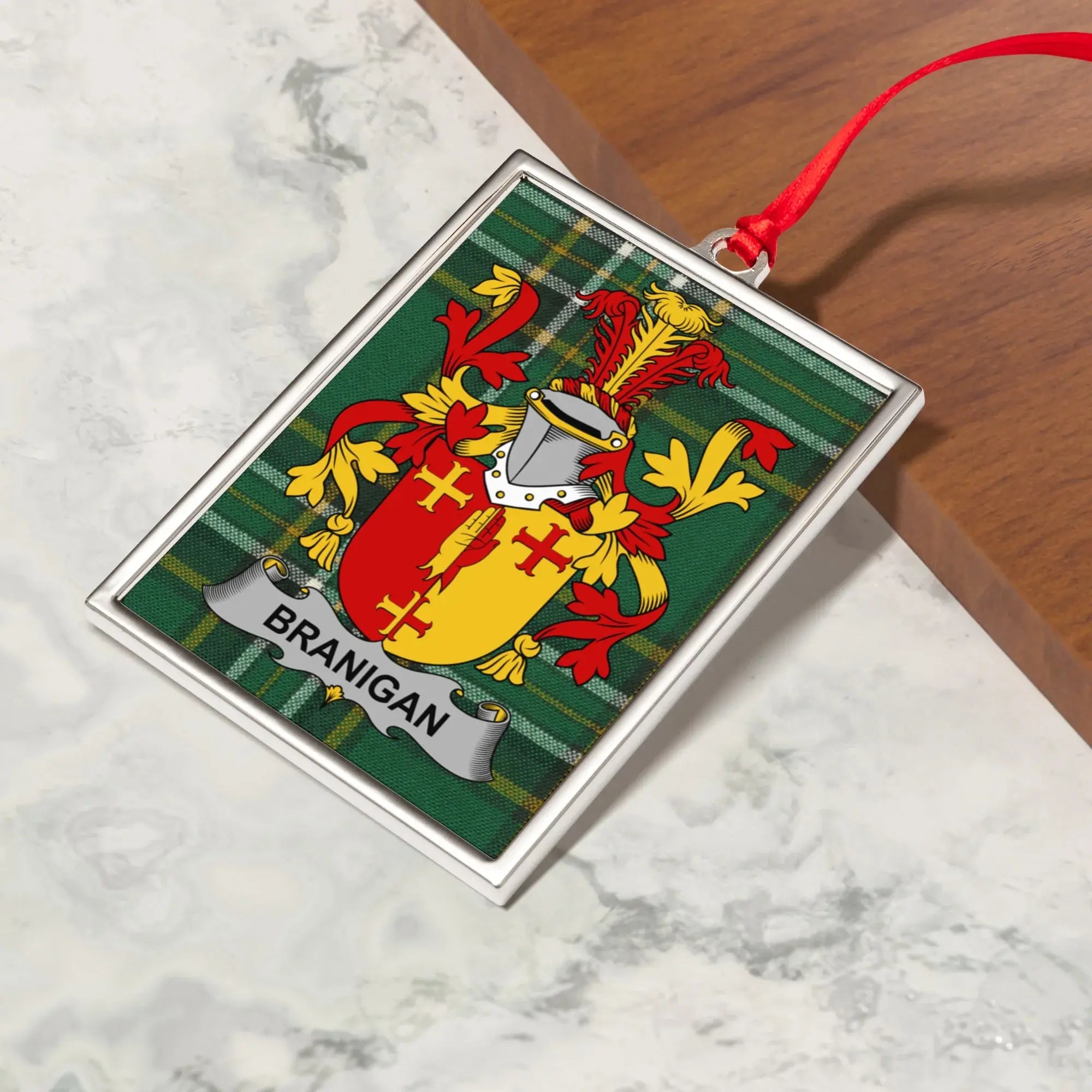 Branigan Family Crest Plaid Pattern Ornament product