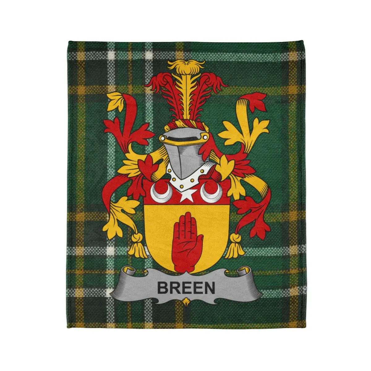Breen Family Crest Plaid Pattern Blanket Product