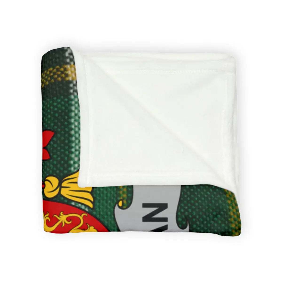 Cozy Printed Blanket with Coat of Arms Design