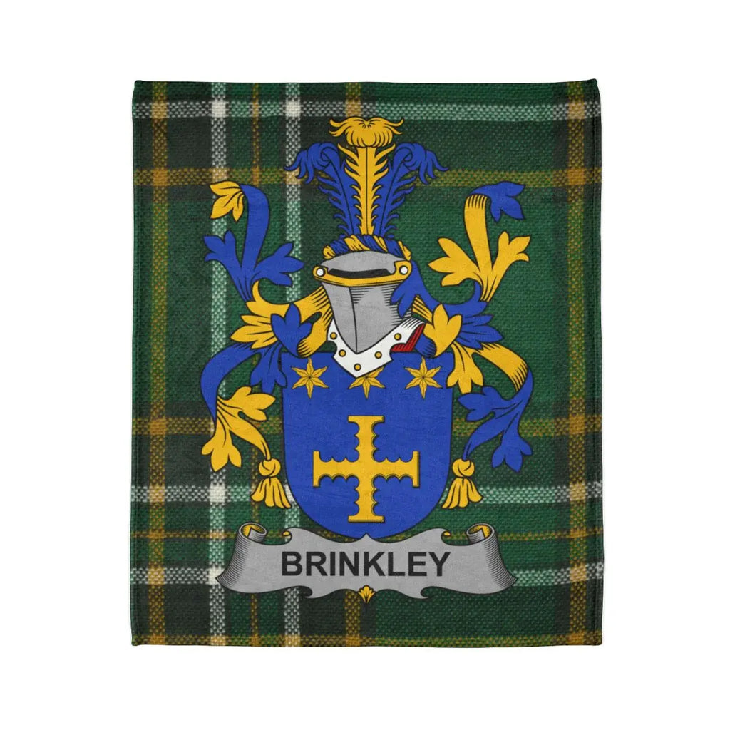 Brinkley Family Crest Tartan Pattern Blanket