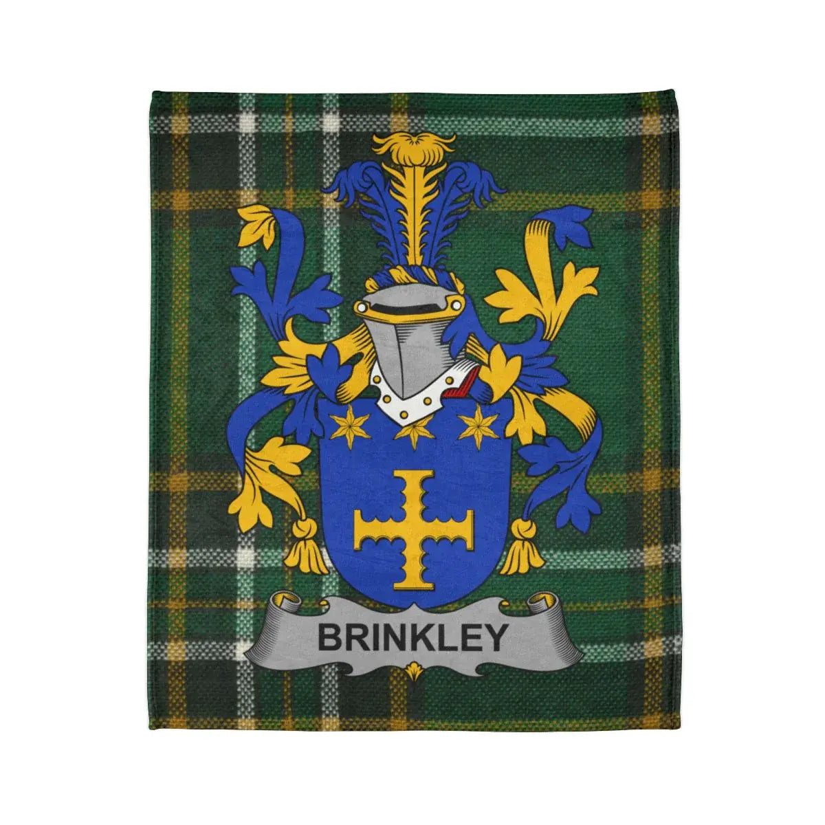 Brinkley Family Crest Tartan Pattern Blanket
