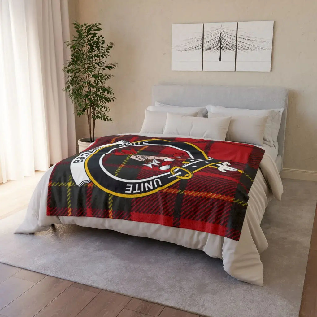 Brodie unite bold crest symbol design throw blanket — lightweight 50x60