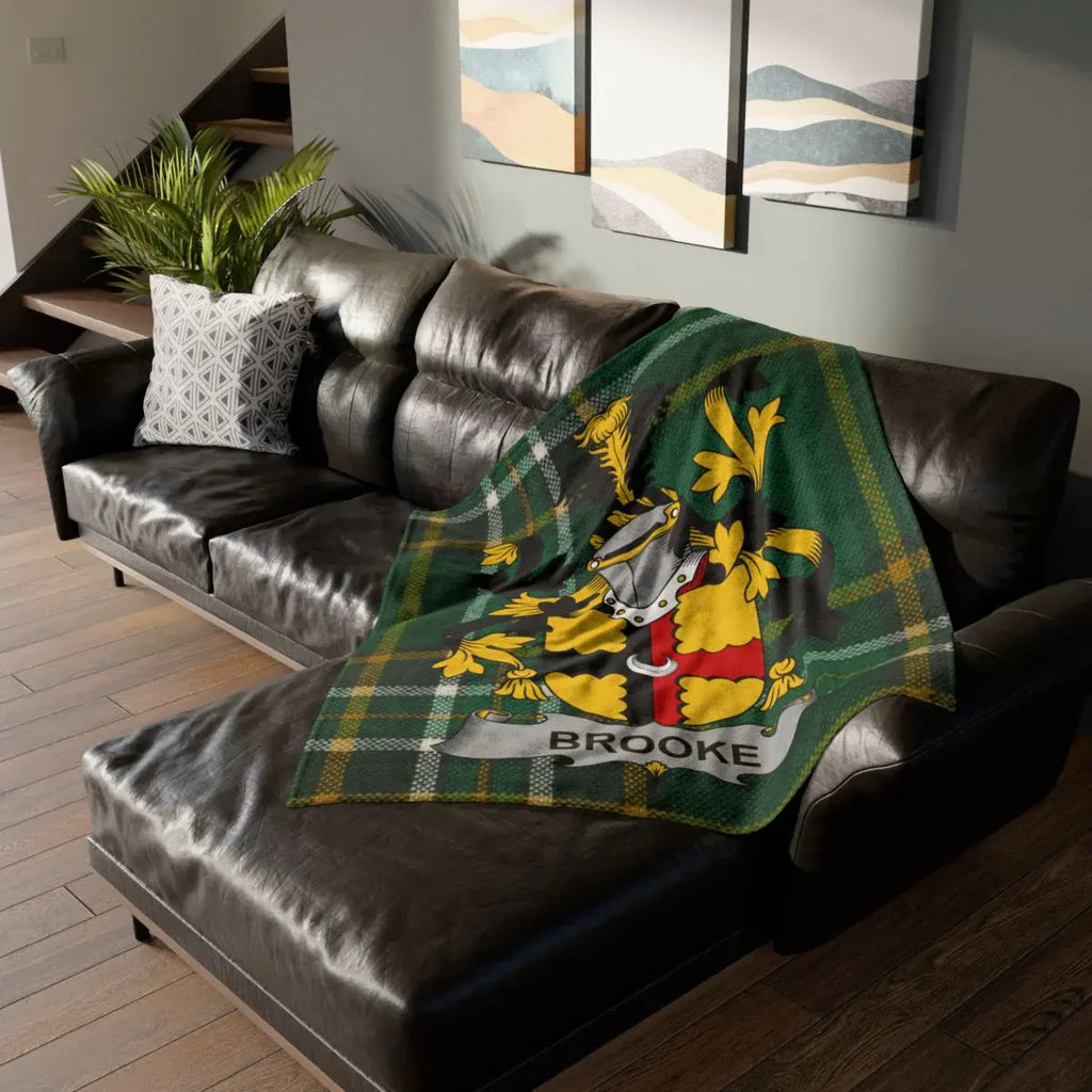 Custom Family Name Crest Blanket for Home Decor