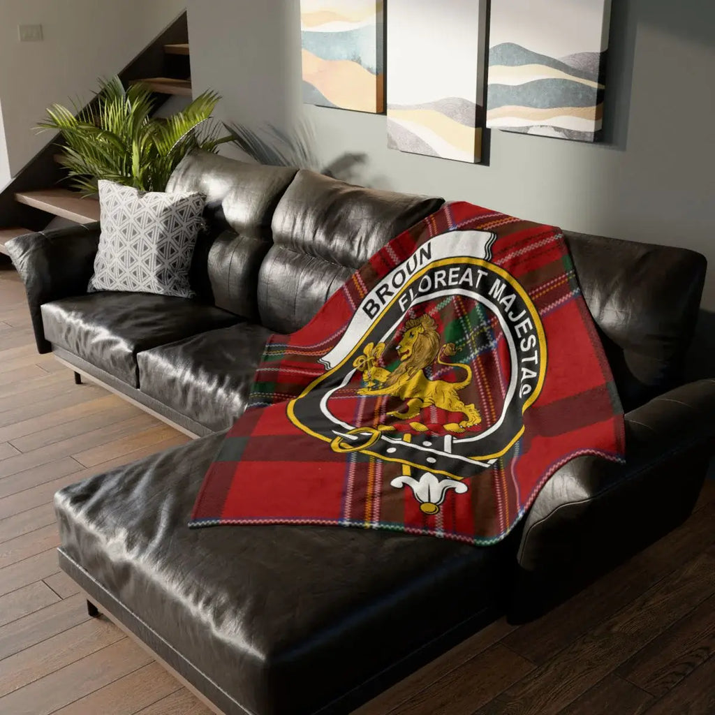 Brown Red Great Majesty Family Crest Blanket