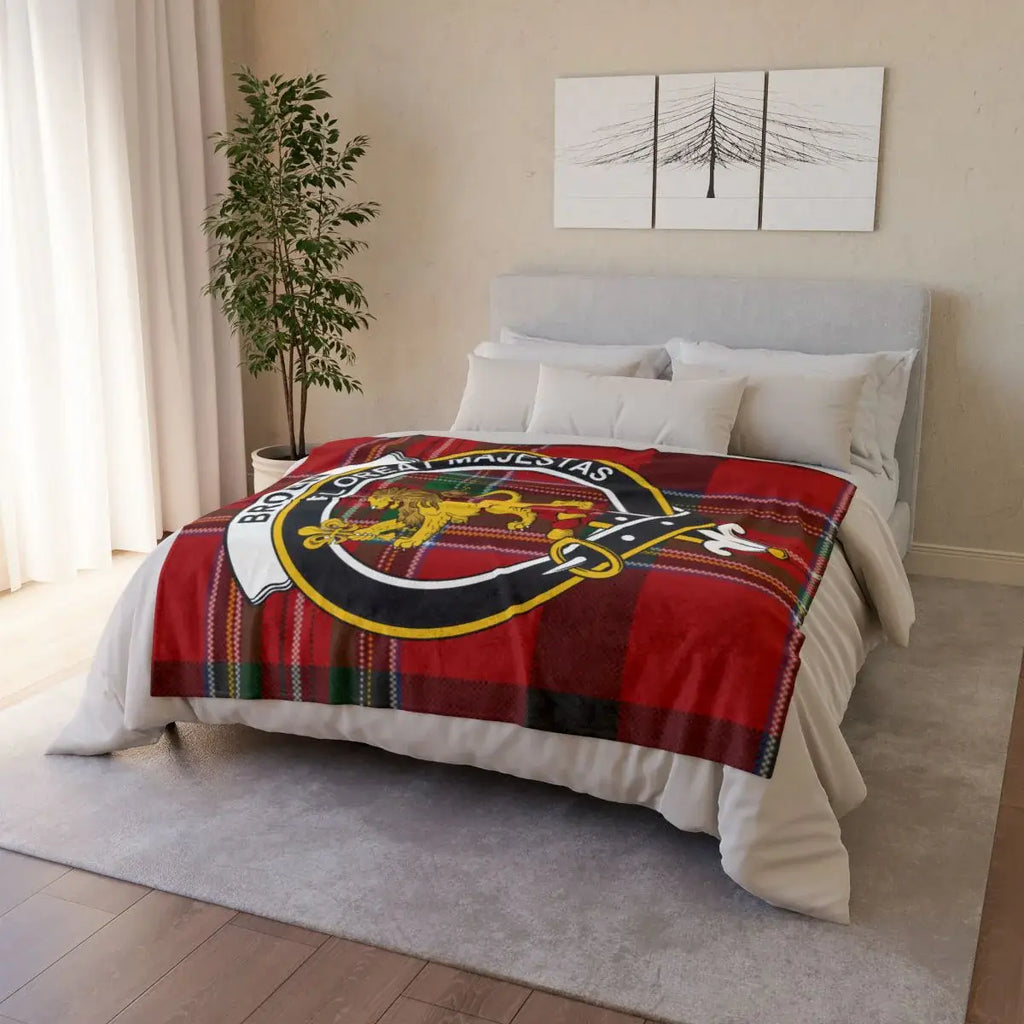Clan Crest Tartan Design Cozy Bedroom Blanket