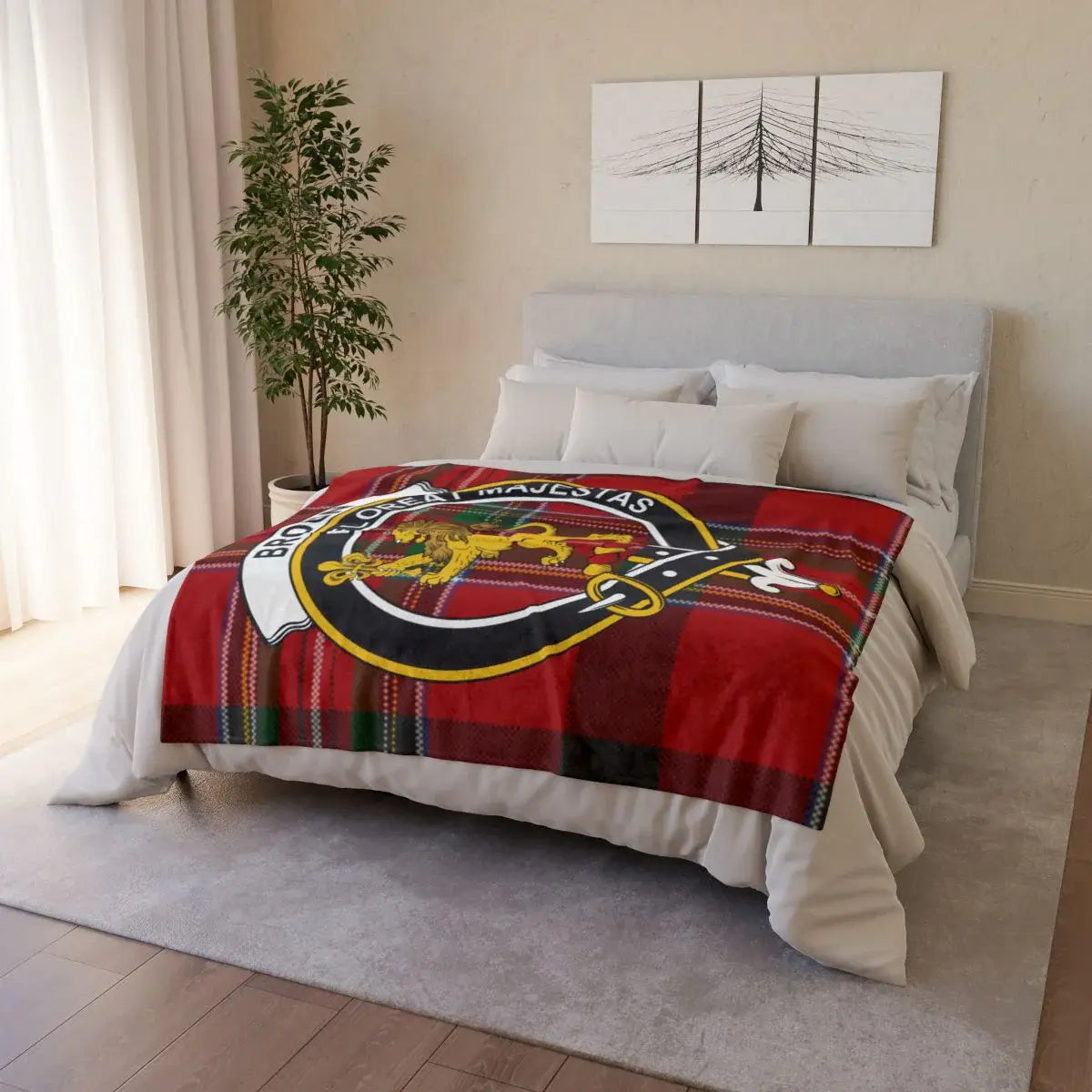 Clan Crest Tartan Design Cozy Bedroom Blanket