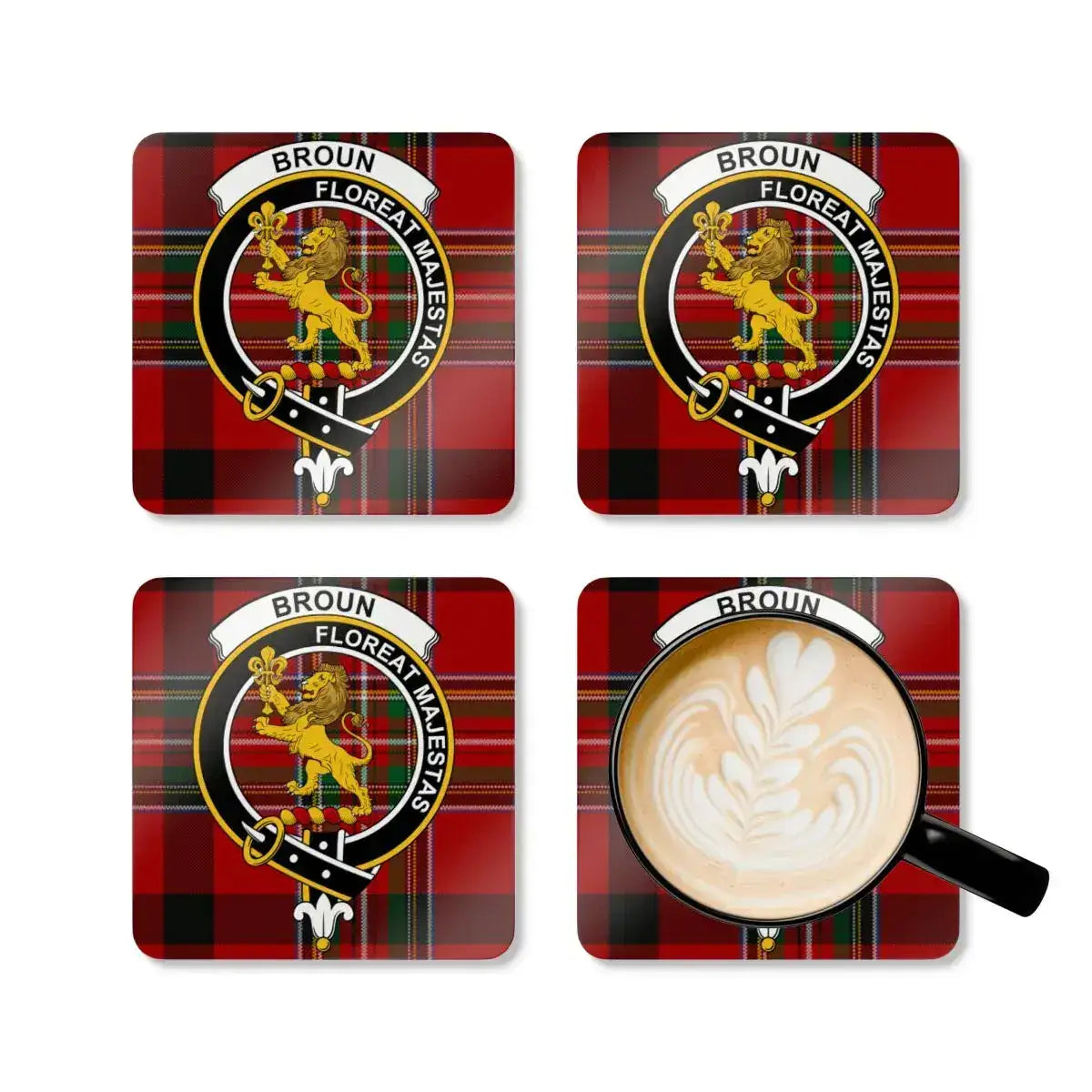 Broun Floreat Majestas Plaid Coasters Set product type