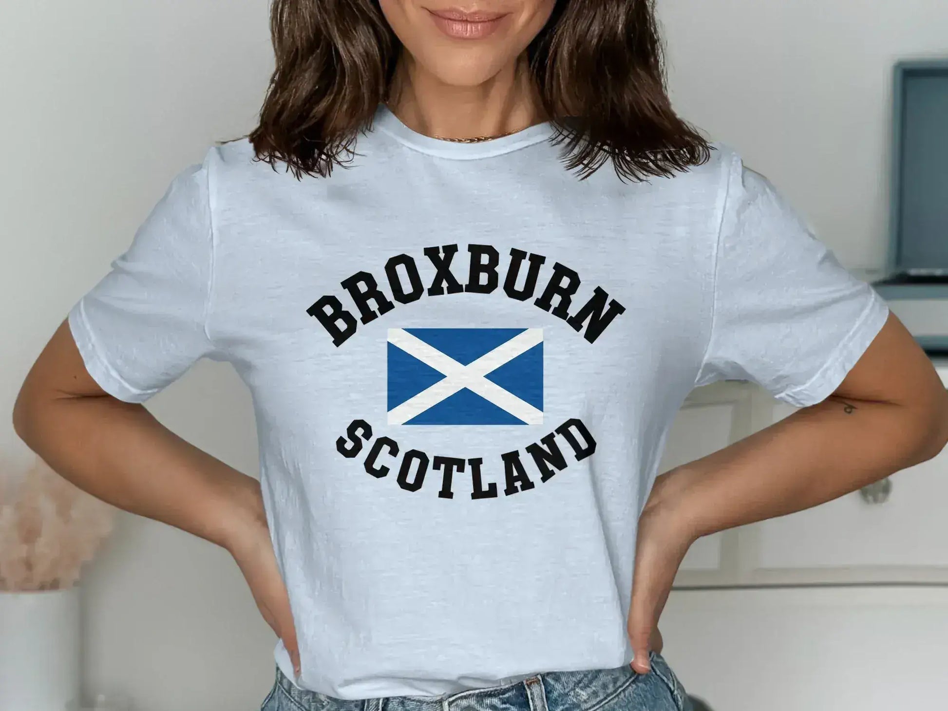 Broxburn Scotland Flag Graphic Tee Shirt product type