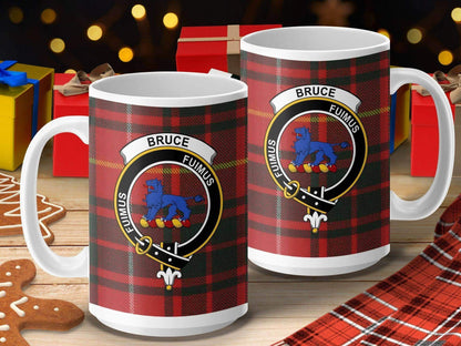 Personalized Bruce Family Clan Crest Plaid Mug product type