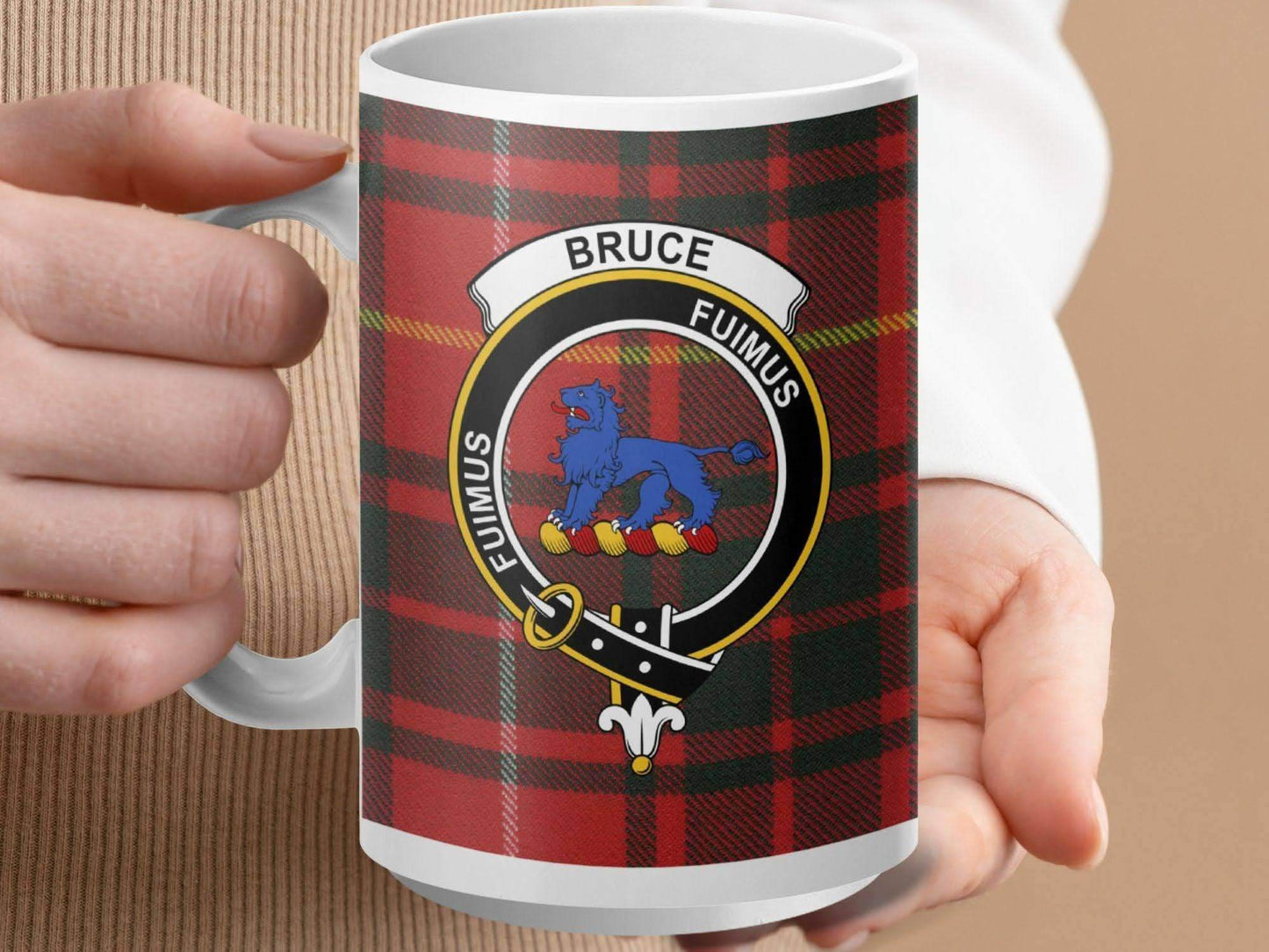 Bruce Clan Tartan Crest Personalized Mug product
