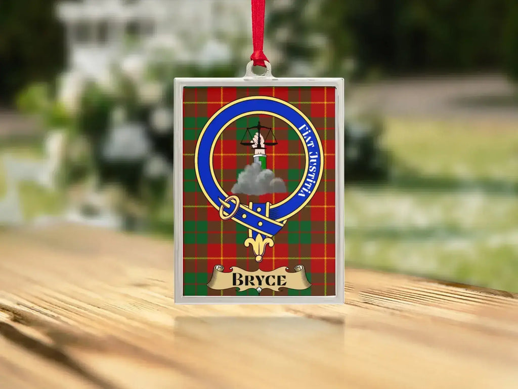 Bryce Scottish heritage framed ornament shown from an alternate product view