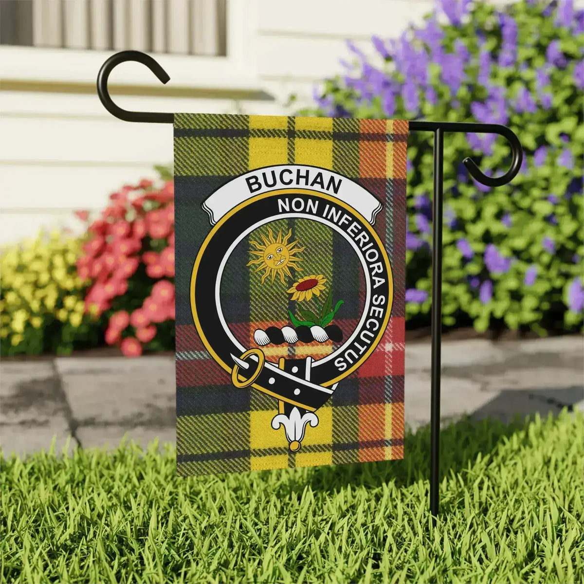 Buchan Scottish heritage garden flag shown from an alternate product view