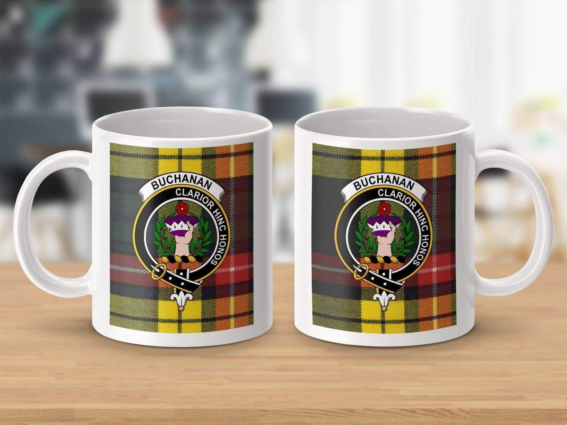 Buchanan Clan Tartan Crest Ceramic Coffee Mug product