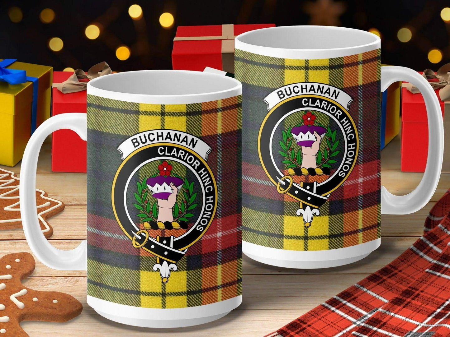 Clan Buchanan Crest Tartan Mug Gift Holiday Product