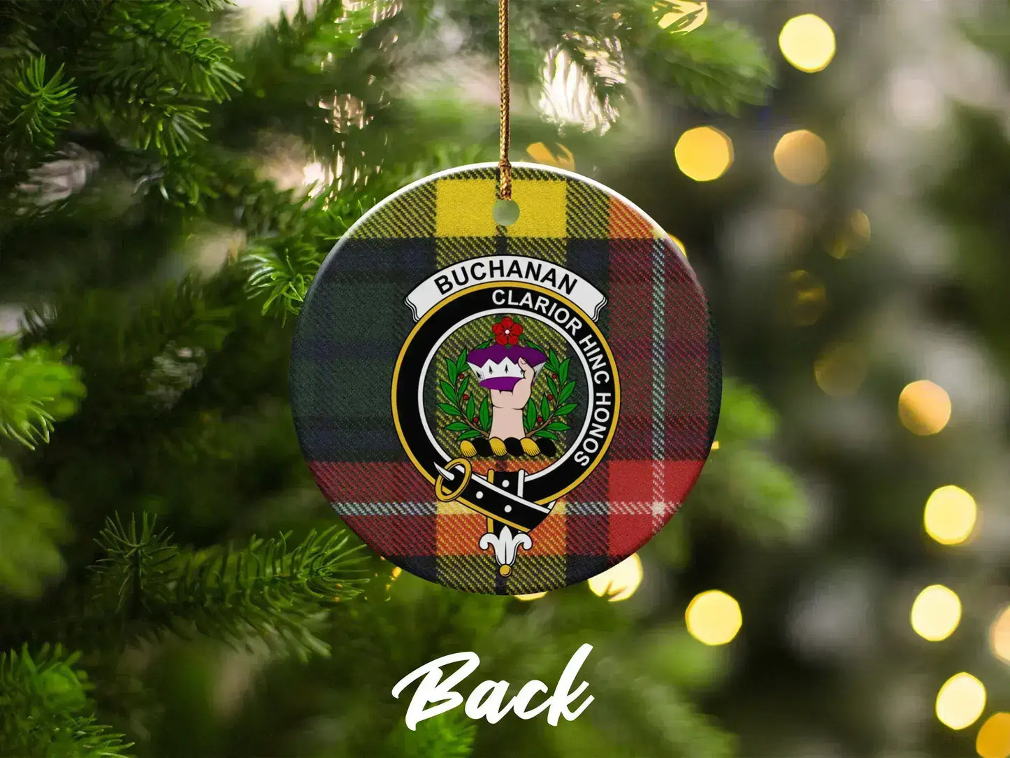 Buchanan Clan Tartan Crest Plaid Ornament product