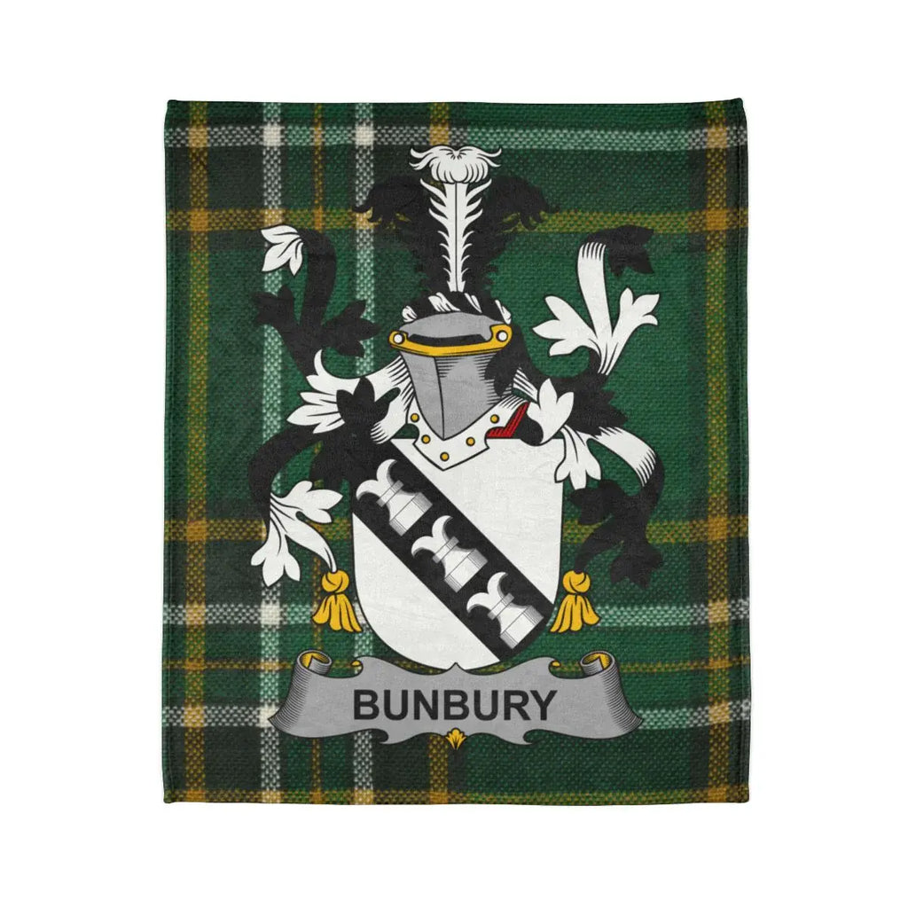 Bunbury Coat of Arms Plaid Blanket Family Design