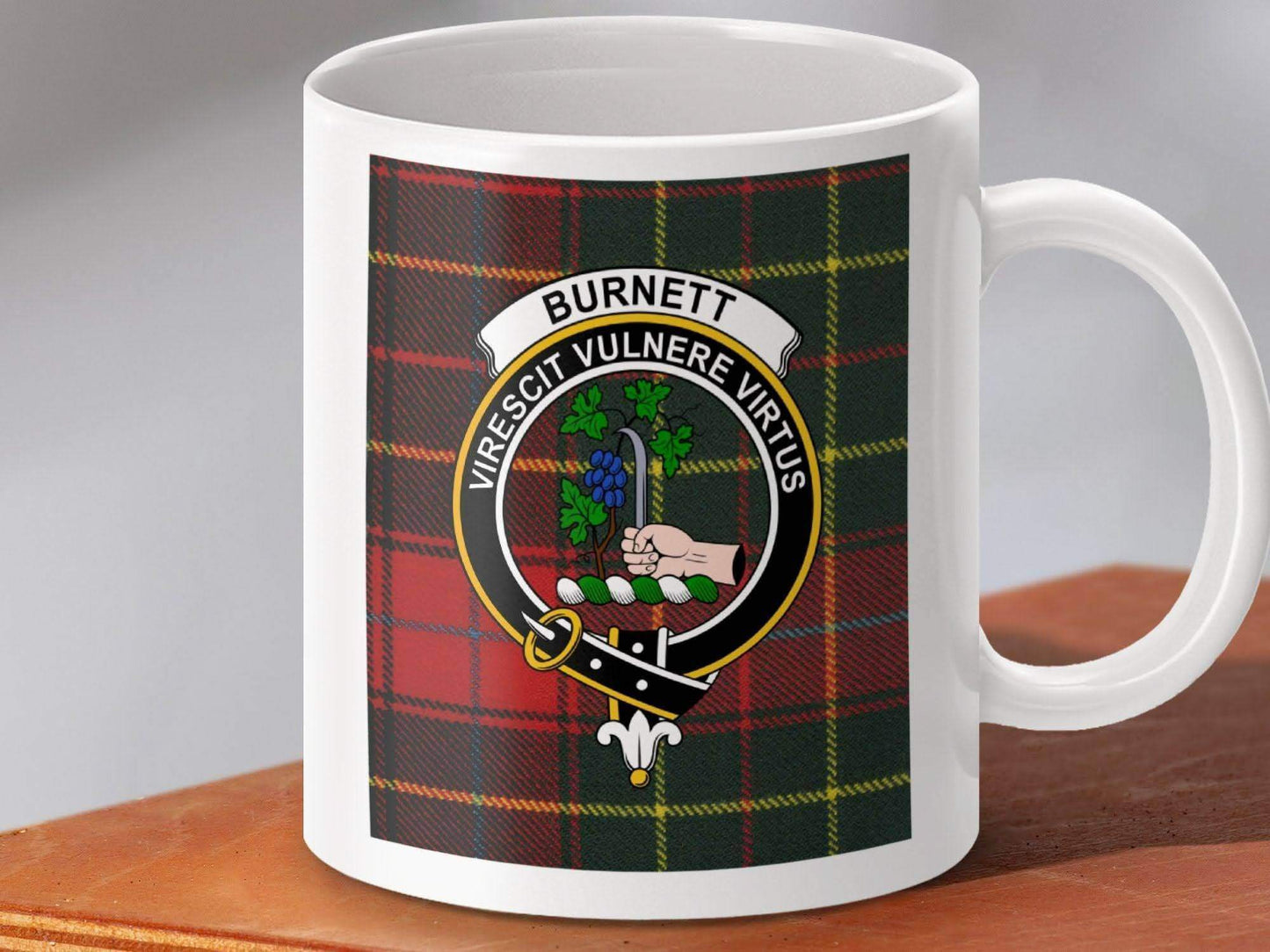 Burnett Family Crest Plaid Design Mug product type