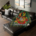 Burrough Coat of Arms Crest on Tartan Couch Blanket