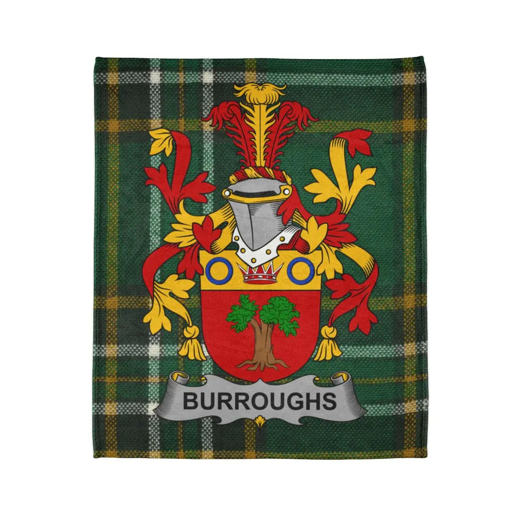 Burroughs Family Crest Tartan Pattern Blanket