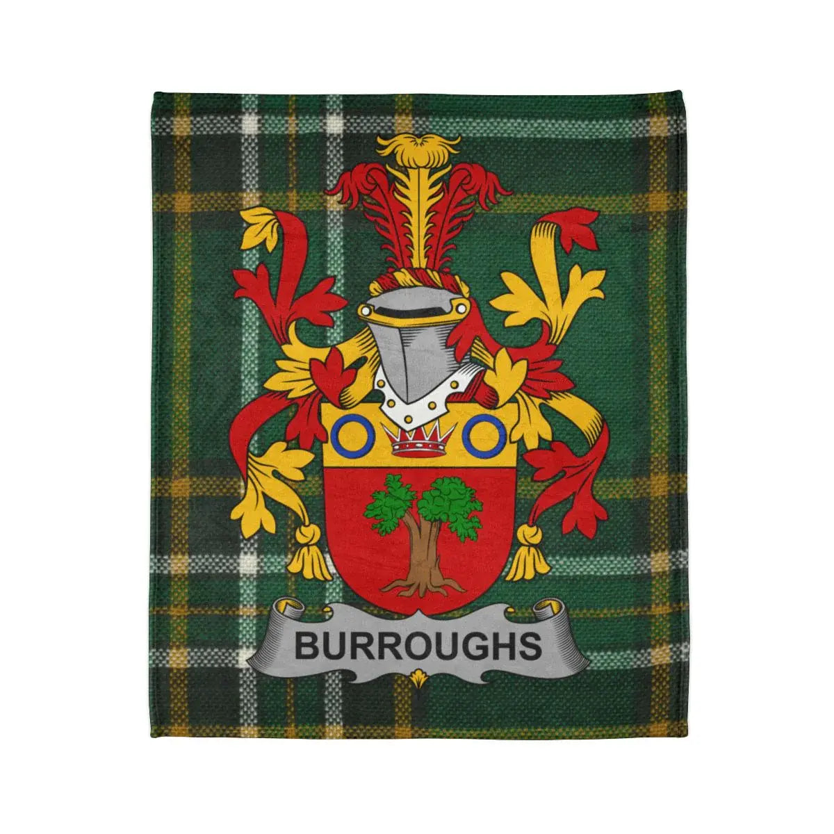 Burroughs Family Crest Tartan Pattern Blanket