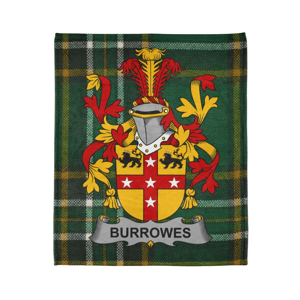 Burrowes Coat of Arms Plaid Background Home Decor