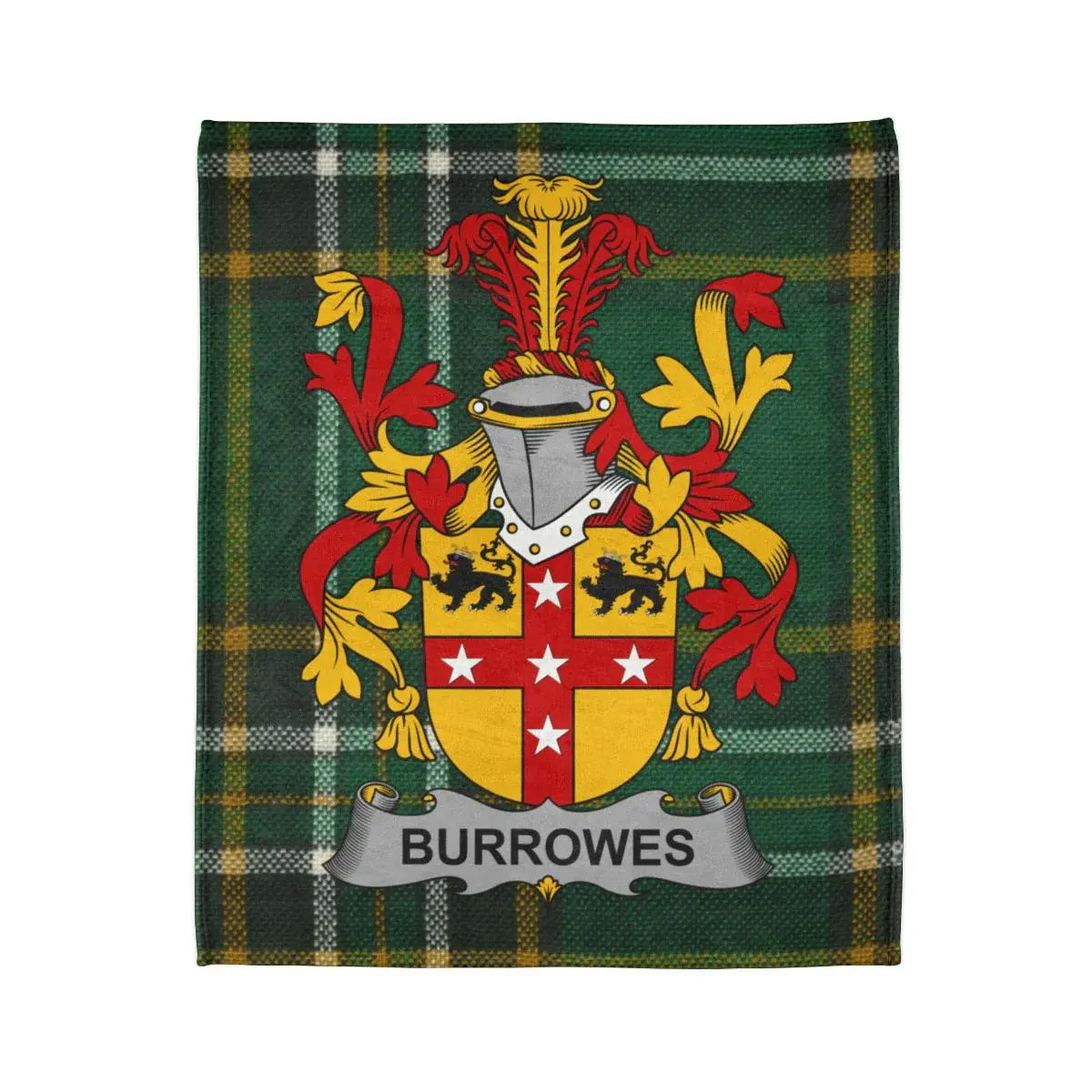 Burrowes Coat of Arms Plaid Background Home Decor